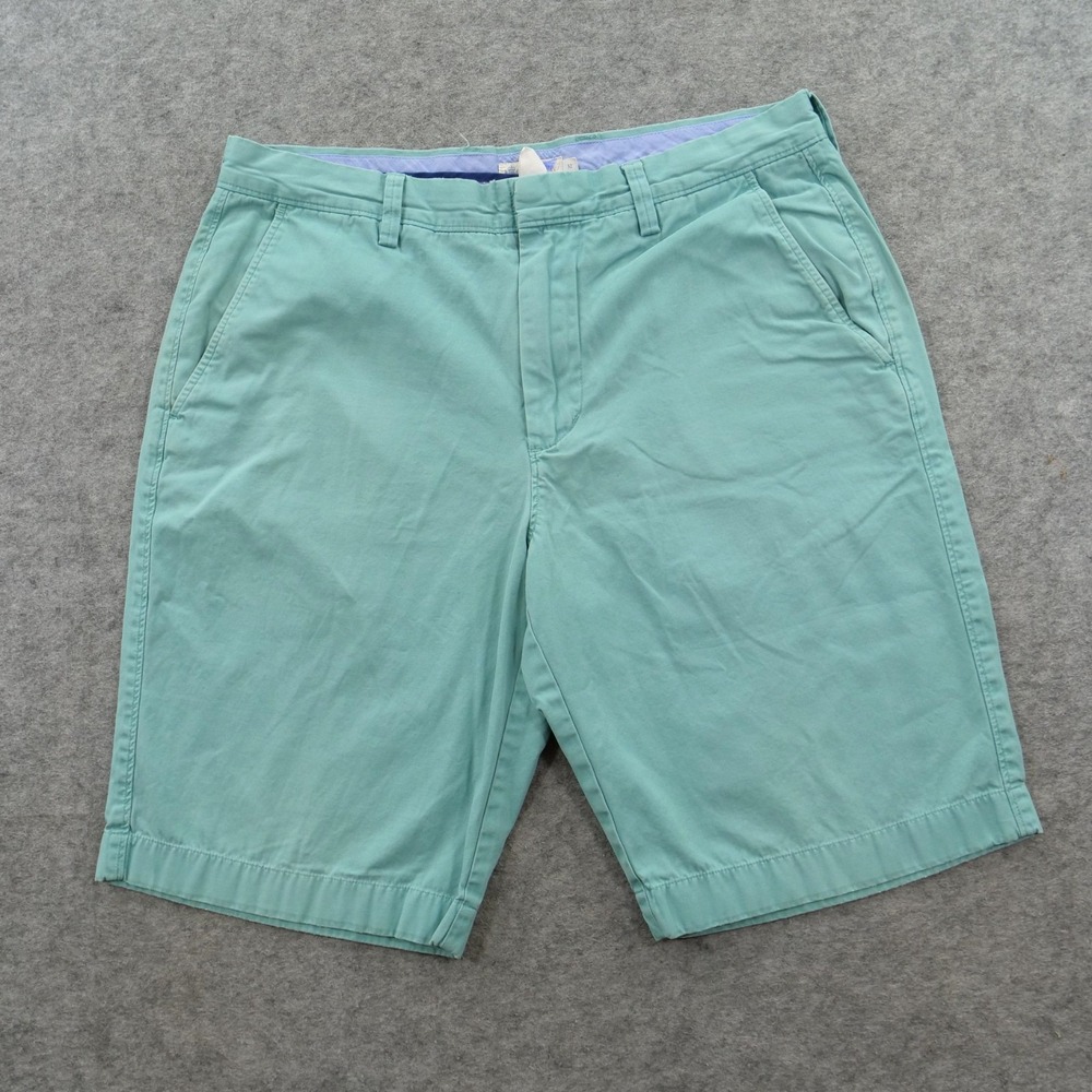 JCrew Shorts Mens 32 Mint Green Cotton Flat Front Chino Shorts Flat Front